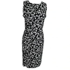 OLD NAVY Women’s Sleeveless Black and White Floral Dress Zipper Closure Size M